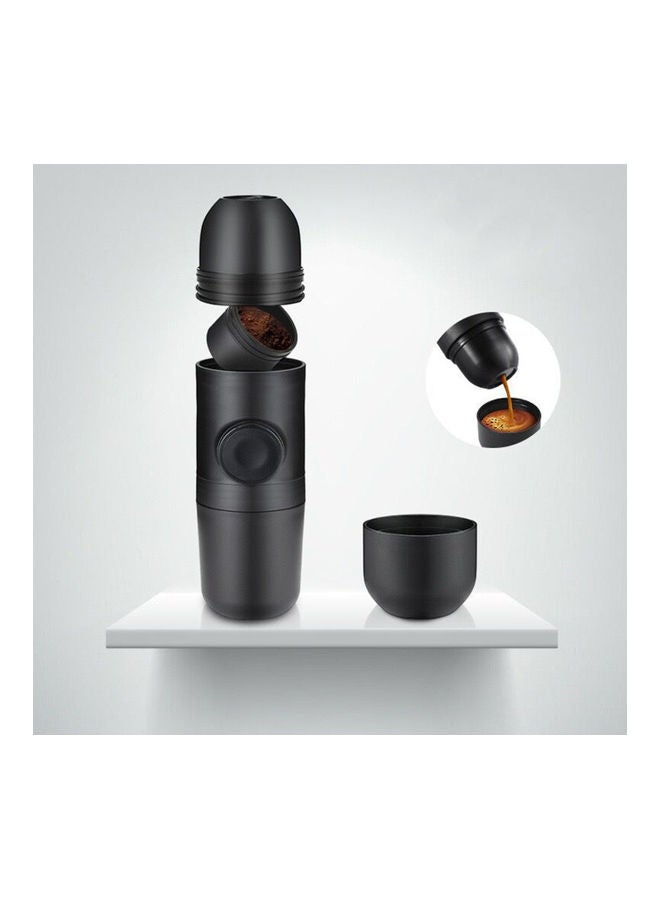 Generic - 70mL Manual Coffee Machine Mini Portable Ground Coffee Espresso Machine Hand Operated Coffee Maker For Camping Hiking 0.07 L MH1092 Black - Image 1