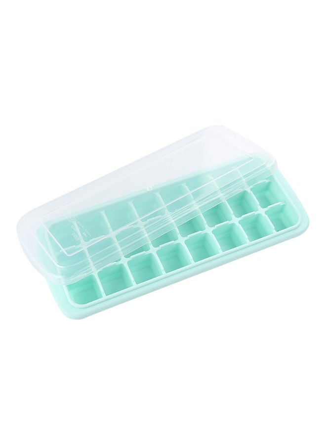 Silicone Ice Cube Tray Ice Cube Mold Container With 24 Compartments Are Enclosed By Lid For Households Party Green 25*3*10cm - Image 1