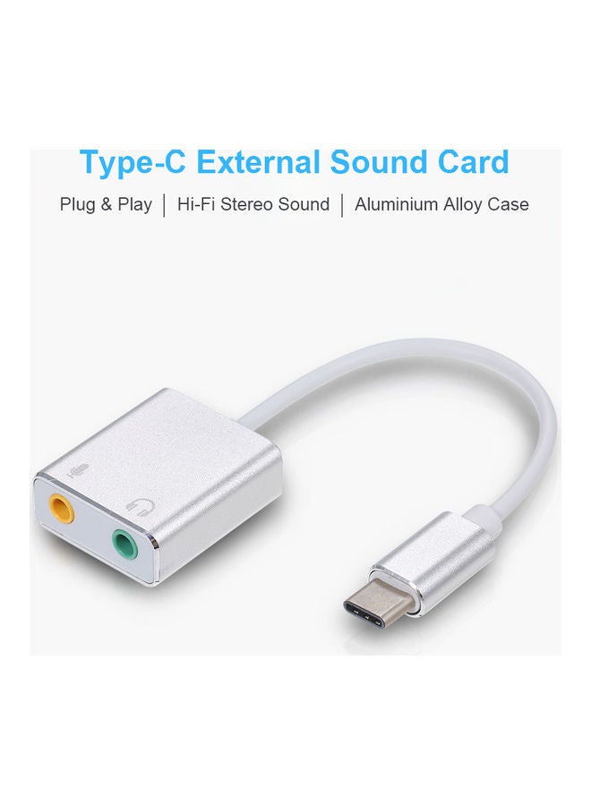 Generic Type C External Sound Card Silver  - Image 3