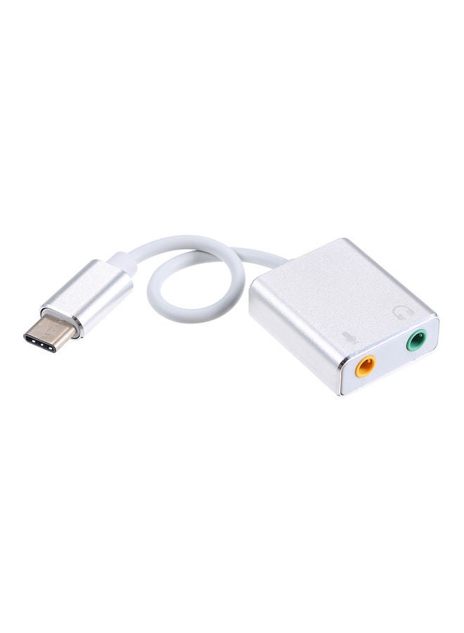 Generic - Type C External Sound Card Silver - Image 1