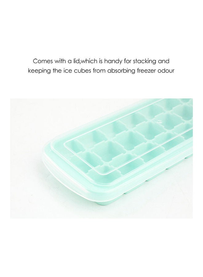 Silicone Ice Cube Tray Ice Cube Mold Container With 24 Compartments Are Enclosed By Lid For Households Party Green 25*3*10cm - Image 3