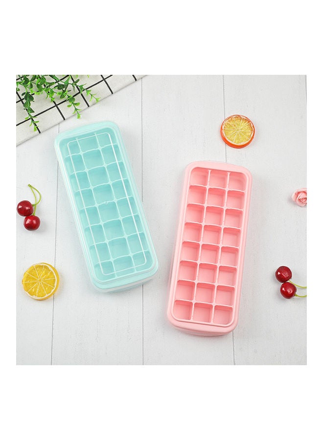 Silicone Ice Cube Tray Ice Cube Mold Container With 24 Compartments Are Enclosed By Lid For Households Party Green 25*3*10cm - Image 4