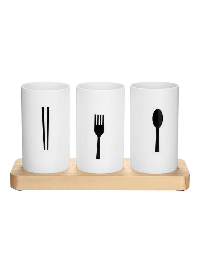 Generic - Silverware  Cutlery Holder For Chopsticks Spoons Forks White 24.3*9.3*13.5cm - Image 1
