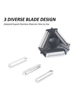 Generic Multifunctional Three-in-one Multi-function Hand-cranked Fruits Peeler Black 10.5x3x10.5cm  - Image 4