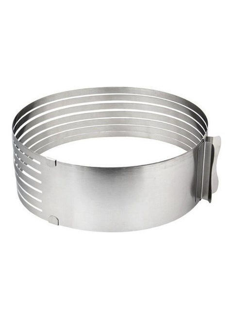 Stainless Steel Cake Cutter Slicer Adjustable Round Bread Cake Cutter Layered Slicer Cake Mold DIY Bake Tools Mousse Mold Kitchen Gadget Silver 15-20cm