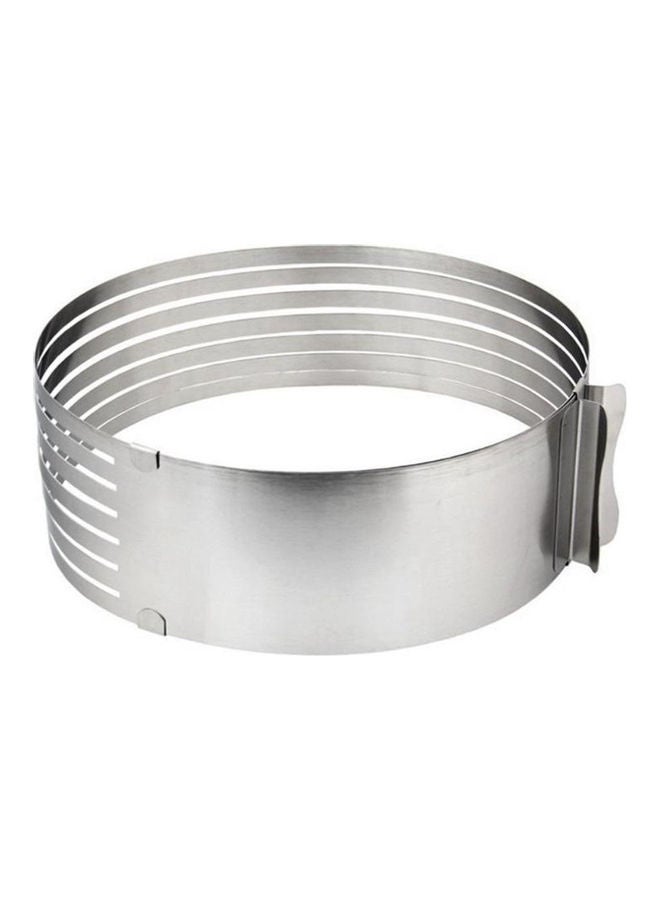 قطاعة كيك دائرية قابلة للتعديل مصنوعة من الستانلس ستيل على شكل كيك وقطاعة كيك وقطاعة متعددة الطبقات يمكنك استخدامها بنفسك فضي 15-20سم - Image 1