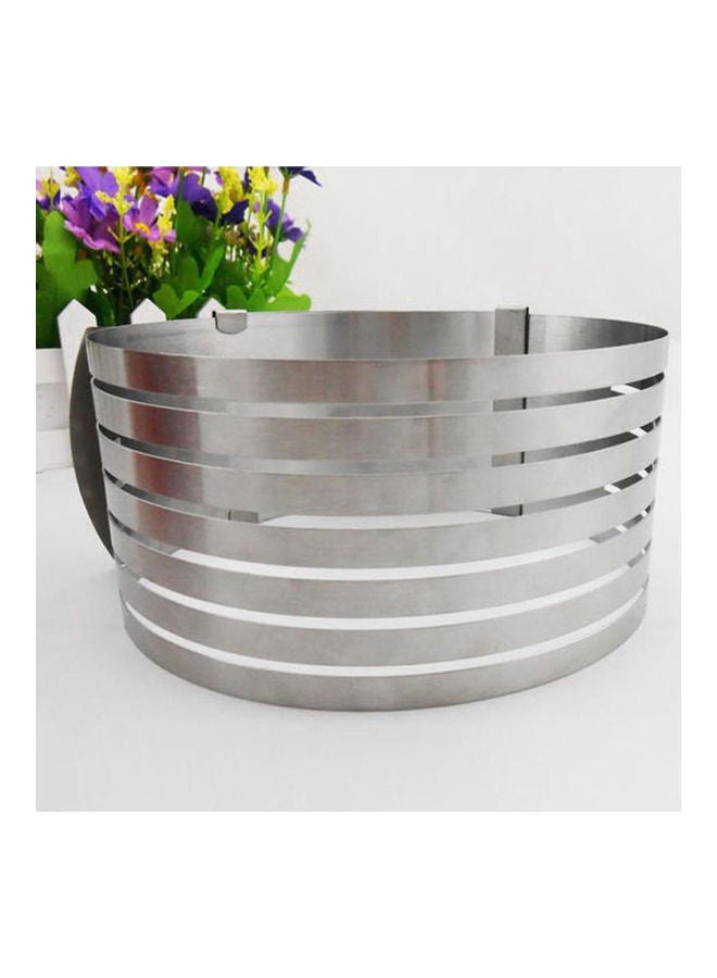 قطاعة كيك دائرية قابلة للتعديل مصنوعة من الستانلس ستيل على شكل كيك وقطاعة كيك وقطاعة متعددة الطبقات يمكنك استخدامها بنفسك فضي 15-20سم - Image 3