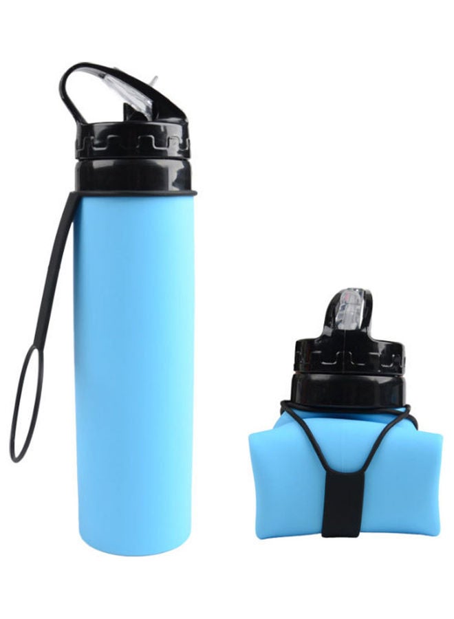 600mL Silicone Collapsible Water Bottle With Lightweight Leak Proof BPA Free Bottle For Hiking, Travel And Outdoor Sports Blue 27.2*6.5*7.2cm  - Image 1
