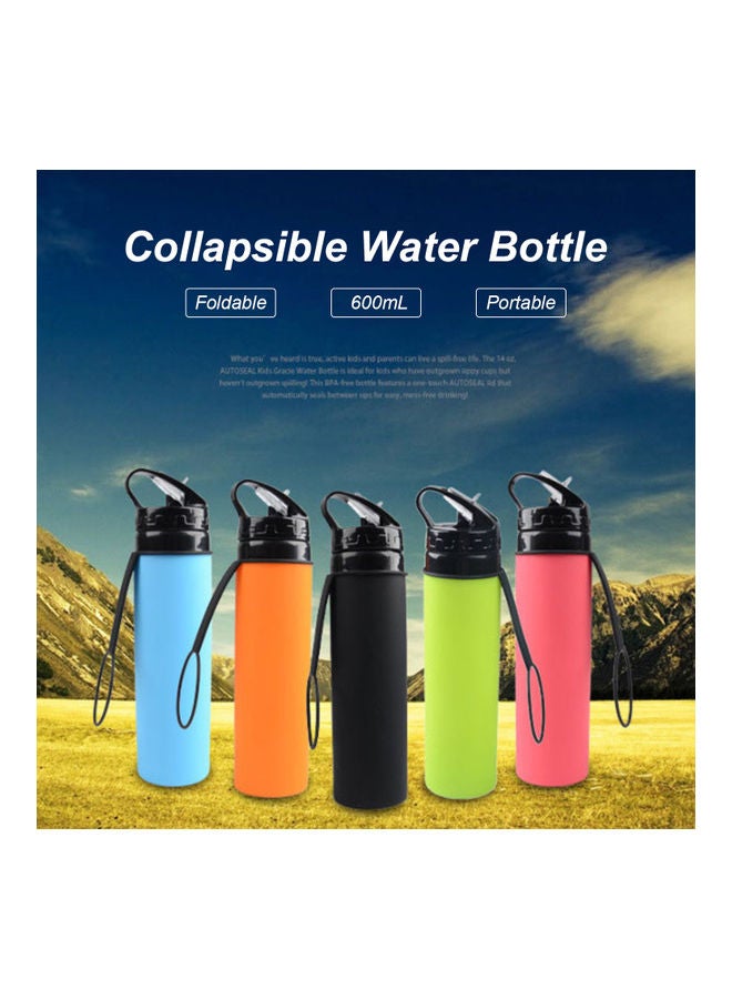 600mL Silicone Collapsible Water Bottle With Lightweight Leak Proof BPA Free Bottle For Hiking, Travel And Outdoor Sports Blue 27.2*6.5*7.2cm  - Image 3