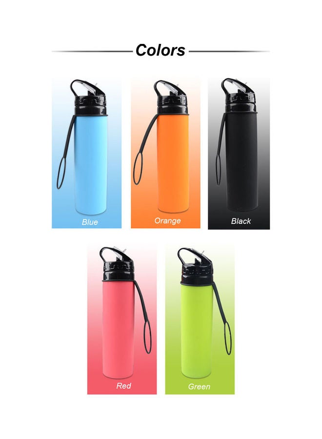 600mL Silicone Collapsible Water Bottle With Lightweight Leak Proof BPA Free Bottle For Hiking, Travel And Outdoor Sports Blue 27.2*6.5*7.2cm  - Image 4
