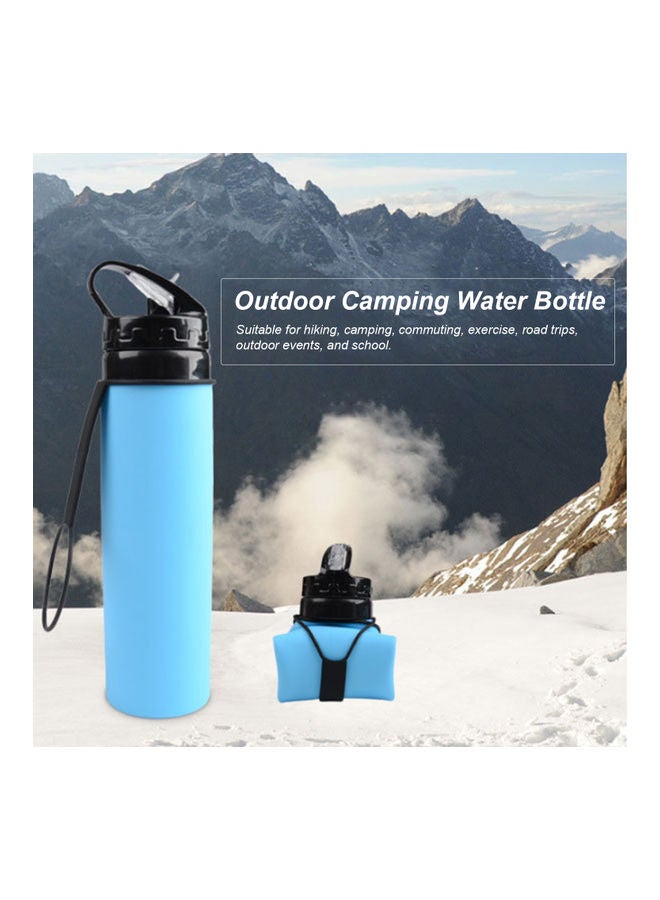 600mL Silicone Collapsible Water Bottle With Lightweight Leak Proof BPA Free Bottle For Hiking, Travel And Outdoor Sports Blue 27.2*6.5*7.2cm  - Image 5