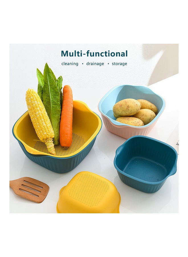 Multi-functional Kitchen Colander Filter Bowl Set multicolour 25x10x22.5cm - Image 2