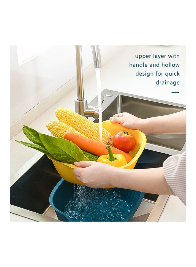Multi-functional Kitchen Colander Filter Bowl Set multicolour 25x10x22.5cm - Image 5