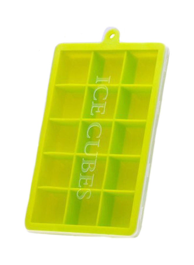 Generic - Silicone Ice Cube Trays With Lids Square Ice Cube Molds Of 15 Ice Cubes Maker Mold For Ice Cream Party Cocktail Whiskey Chocolate Cube Baking Mold Easy Release Green 18.5*3*13cm - Image 1