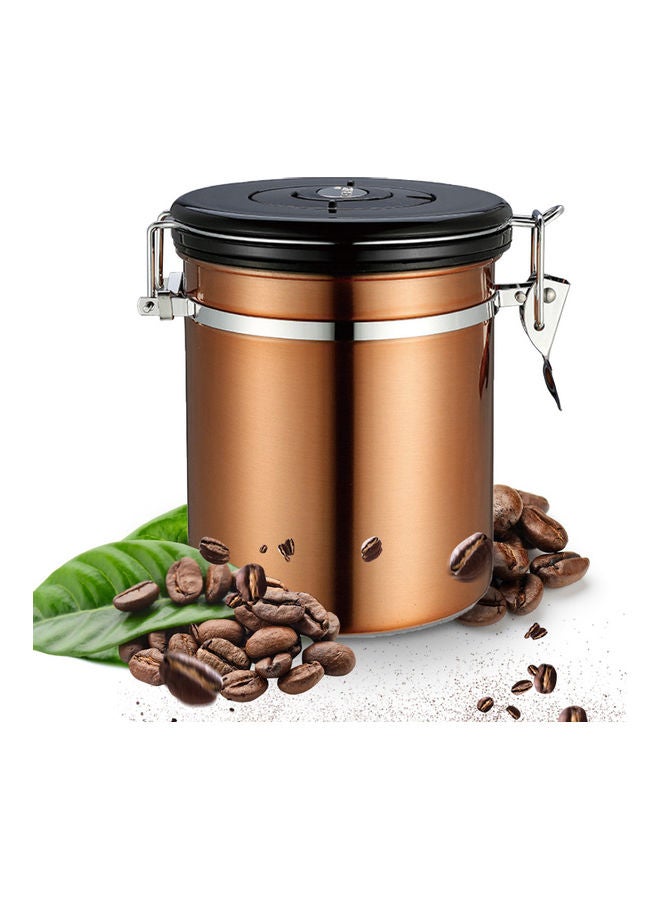 Stainless Steel Airtight Canister Coffee Bean Canister Gold 18x9x9cm - Image 1