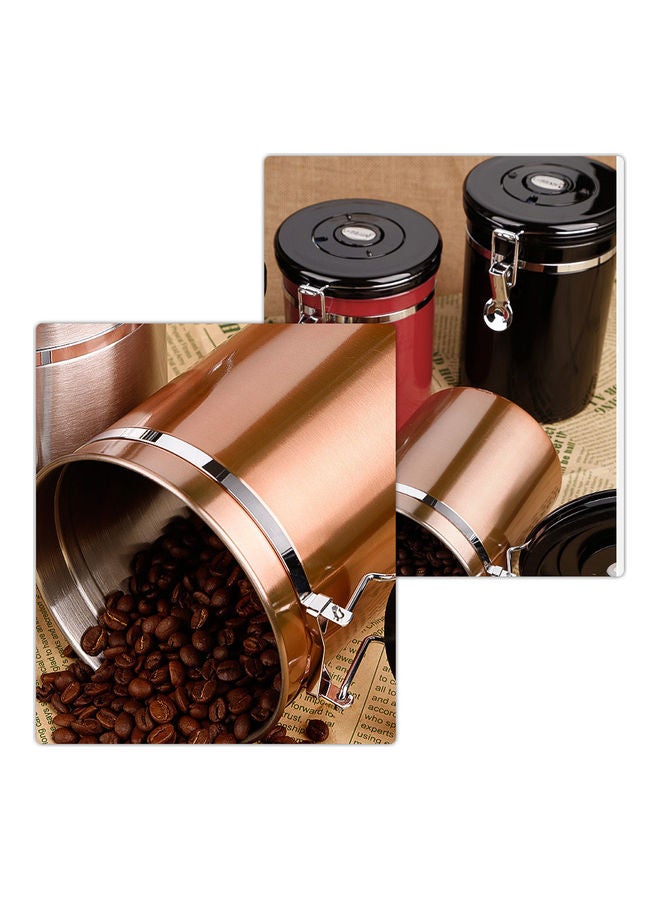 Stainless Steel Airtight Canister Coffee Bean Canister Gold 18x9x9cm - Image 3