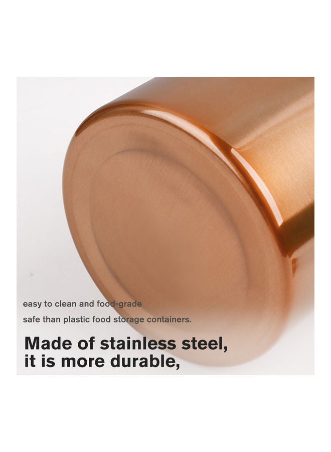 Stainless Steel Airtight Canister Coffee Bean Canister Gold 18x9x9cm - Image 4