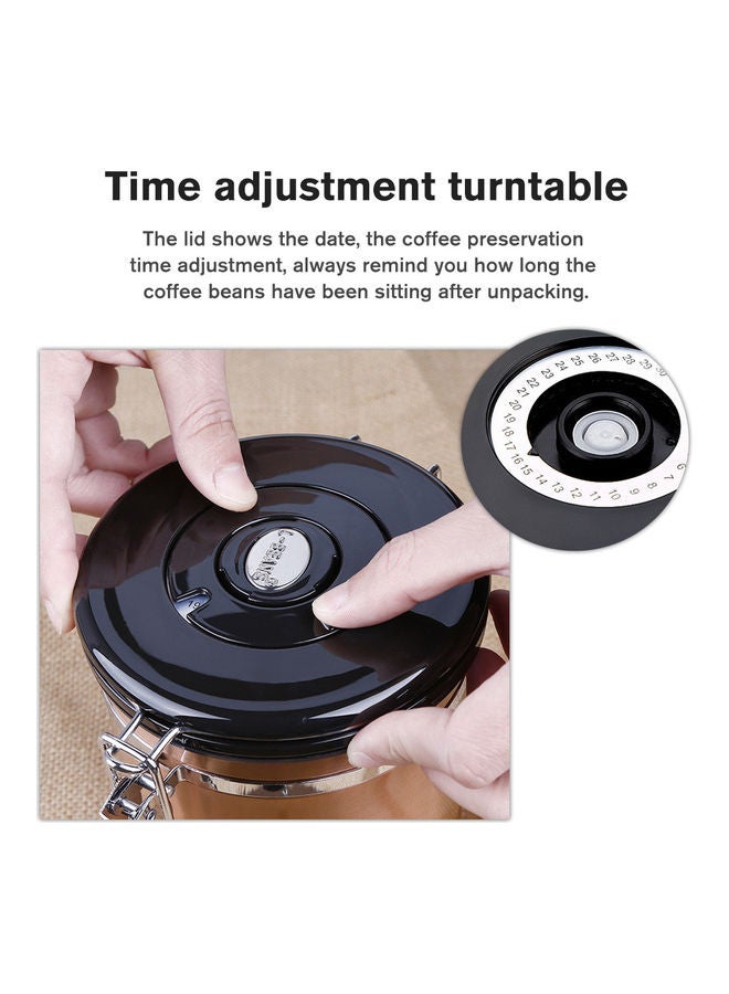 Stainless Steel Airtight Canister Coffee Bean Canister Gold 18x9x9cm - Image 5