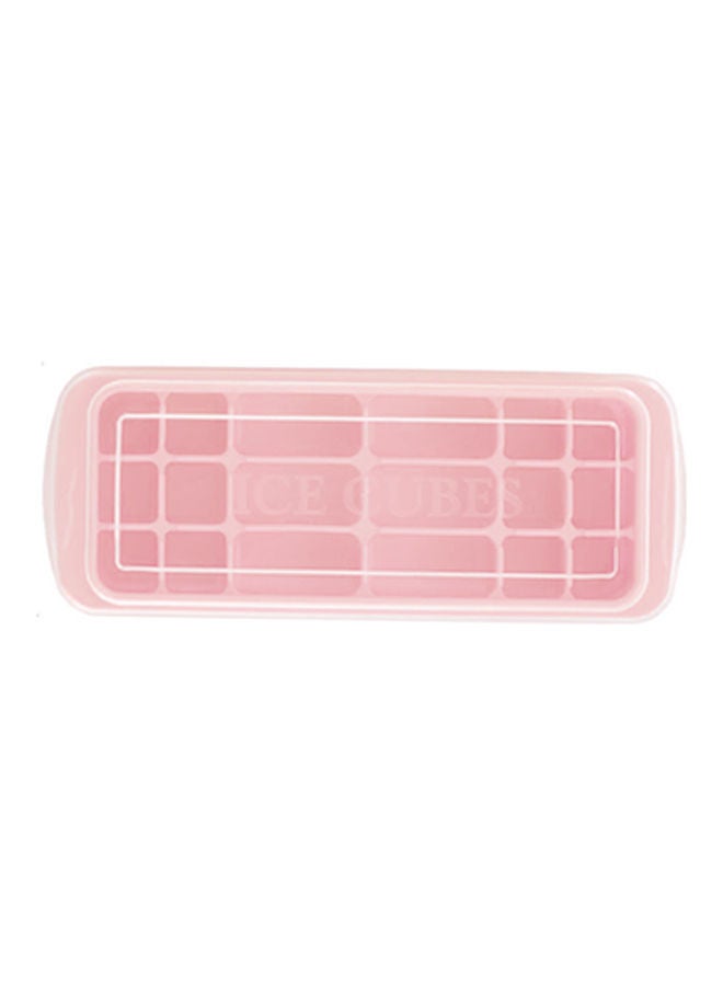 Generic - Silicone Ice Cube Tray with Lid Square Ice Cubes Baking Mold Pink 27*3*10.5cm - Image 1