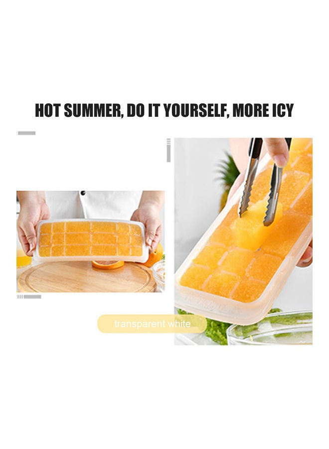 Generic - Silicone Ice Cube Tray with Lid Square Ice Cubes Baking Mold Pink 27*3*10.5cm - Image 1