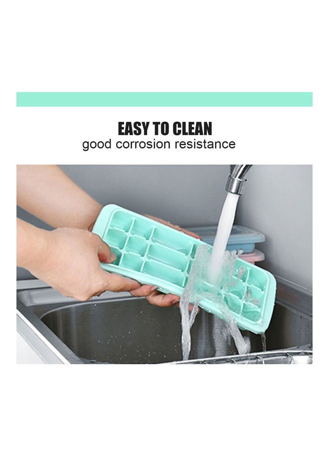 Generic - Silicone Ice Cube Tray with Lid Square Ice Cubes Baking Mold Pink 27*3*10.5cm - Image 1