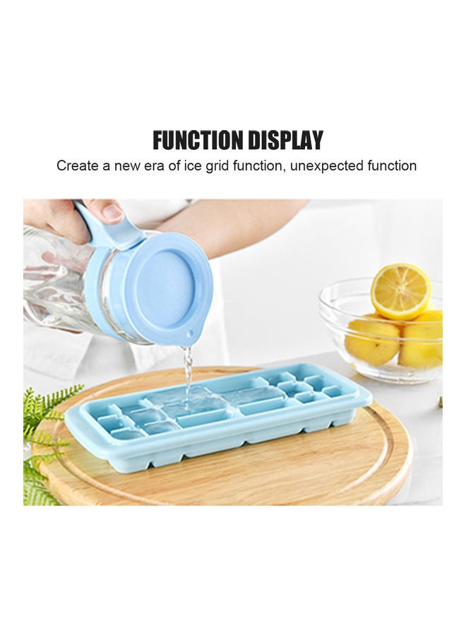 Generic - Silicone Ice Cube Tray with Lid Square Ice Cubes Baking Mold Pink 27*3*10.5cm - Image 1