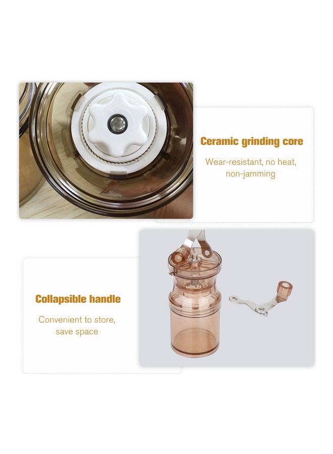 مطحنة قهوة يدوية محمولة مصنوعة من السيراميك مع مقبض من الاستانلس ستيل قابلة للتعديل للاستخدام في المنزل والمكتب والسفر أسود 13.2*7*7.2سم - Image 5