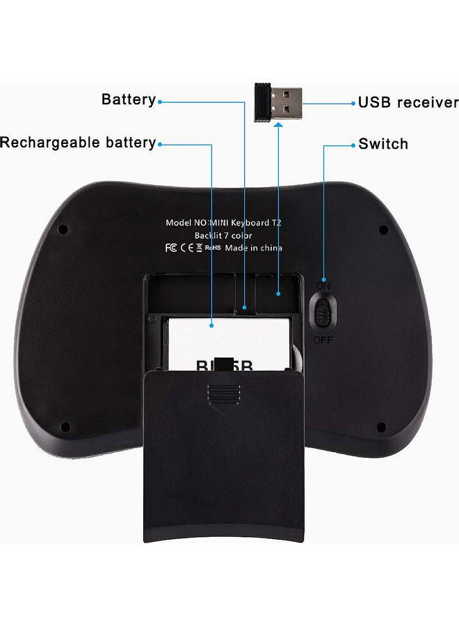 Air Mouse Keyboard With Touchpad Black - Image 3