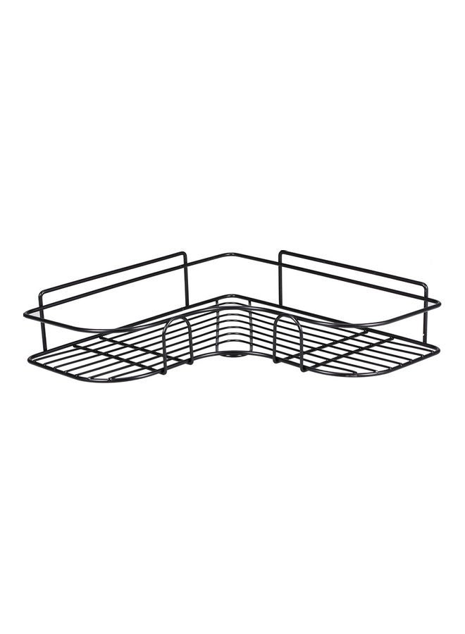 Generic - Iron Corner Shelf With Sticker Shower Caddy Shelf Bathroom Organizer Wall Mounted Floating Shelf For Bathroom Kitchen Home Decor Black 27*6*26cm - Image 1