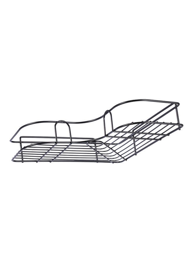 Generic - Iron Corner Shelf With Sticker Shower Caddy Shelf Bathroom Organizer Wall Mounted Floating Shelf For Bathroom Kitchen Home Decor Black 27*6*26cm - Image 1