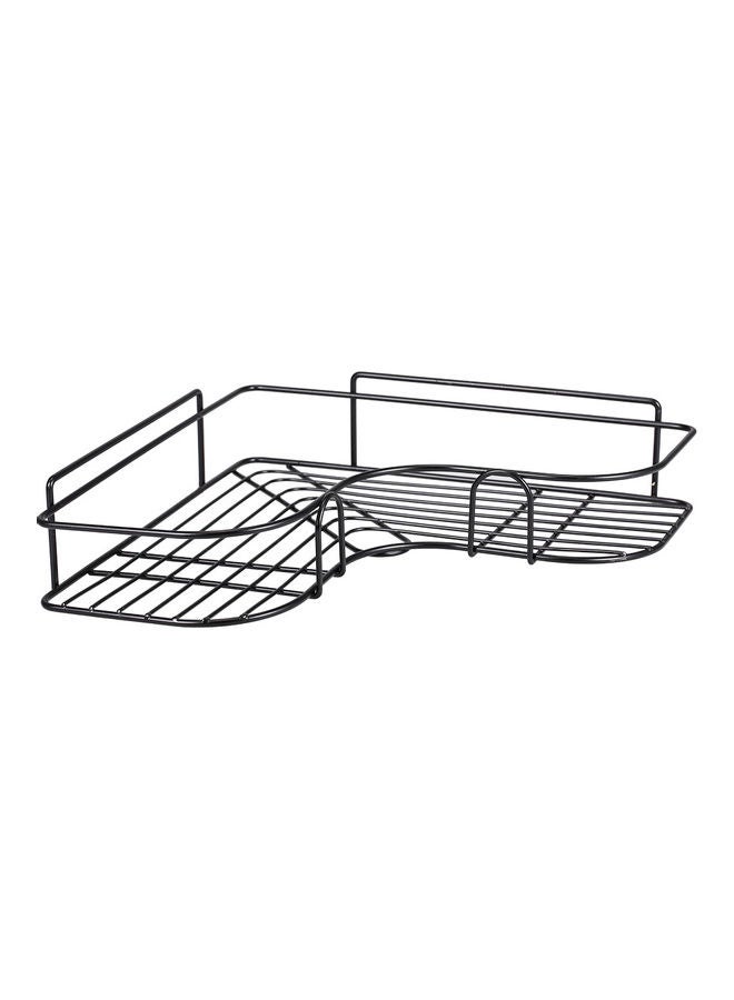 Generic - Iron Corner Shelf With Sticker Shower Caddy Shelf Bathroom Organizer Wall Mounted Floating Shelf For Bathroom Kitchen Home Decor Black 27*6*26cm - Image 1