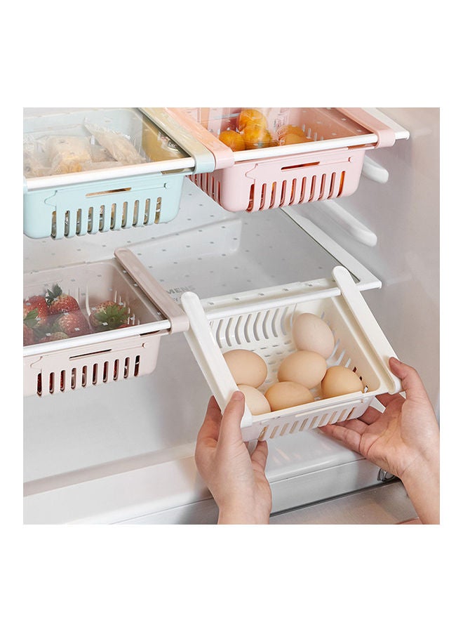 Retractable Fridge Organizer Pull Out Drawer Refrigerator Clip On Under Shelf Basket For Kitchen Storage Fits Beige 20*8*16cm - Image 2
