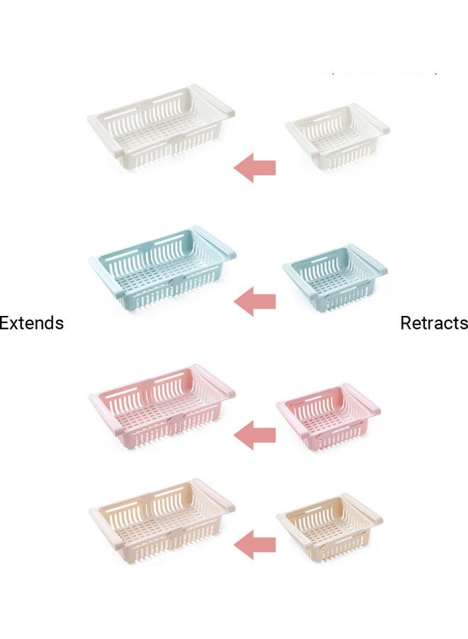 Retractable Fridge Organizer Pull Out Drawer Refrigerator Clip On Under Shelf Basket For Kitchen Storage Fits Beige 20*8*16cm - Image 4