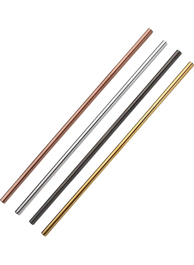 Generic Stainless Steel Straight Straws Silver/Gold/Black  - Image 1