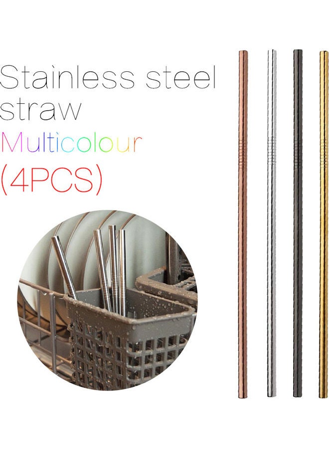 Generic Stainless Steel Straight Straws Silver/Gold/Black  - Image 3