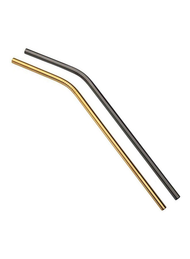 Generic Stainless Steel Straw Black/Gold  - Image 1