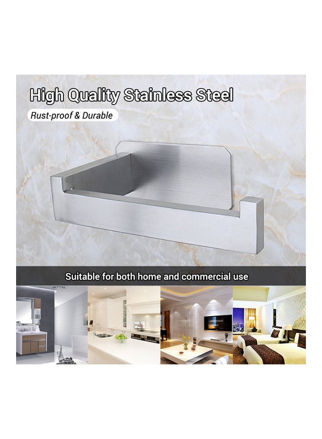 Wall-Mounted Roll Paper Holder Silver