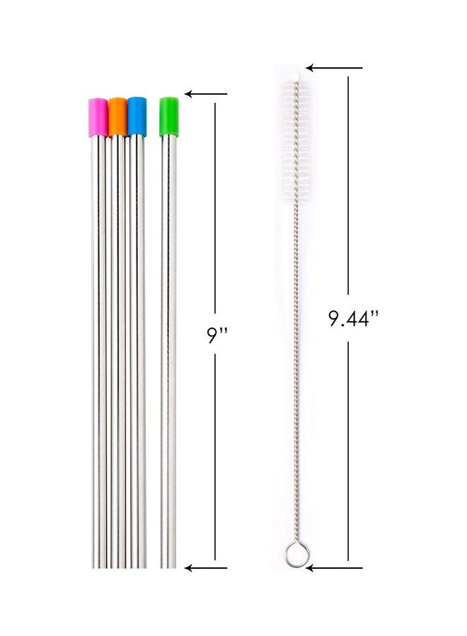 Generic Stainless Steel Straw Silver/Pink/Green  - Image 2