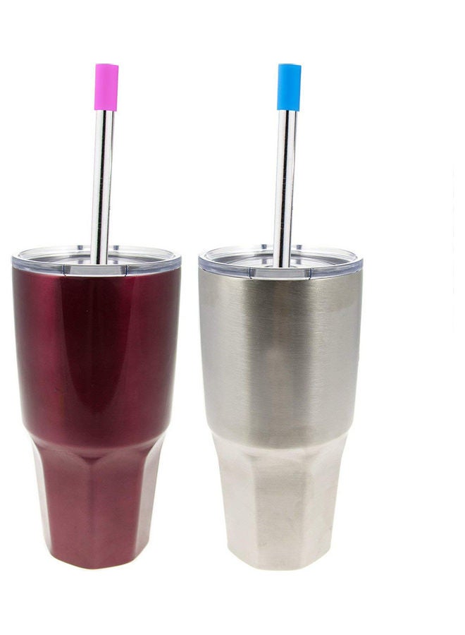 Generic Stainless Steel Straw Silver/Pink/Green  - Image 3