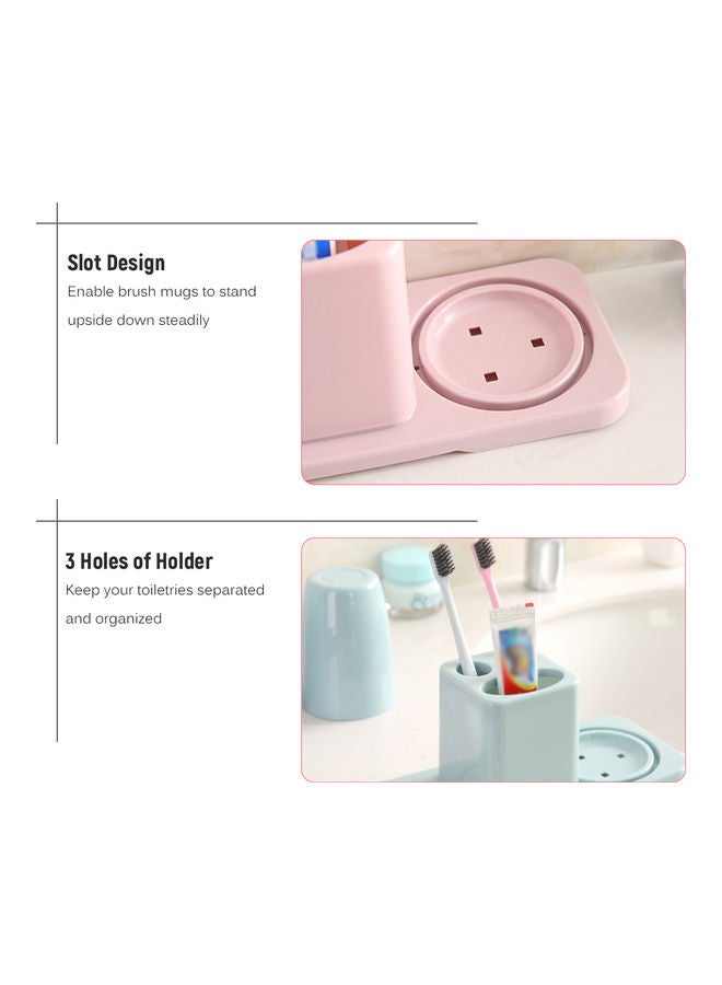 Plastic Toothbrush Toothpaste Holder Blue 26.5x10x12cm  - Image 5