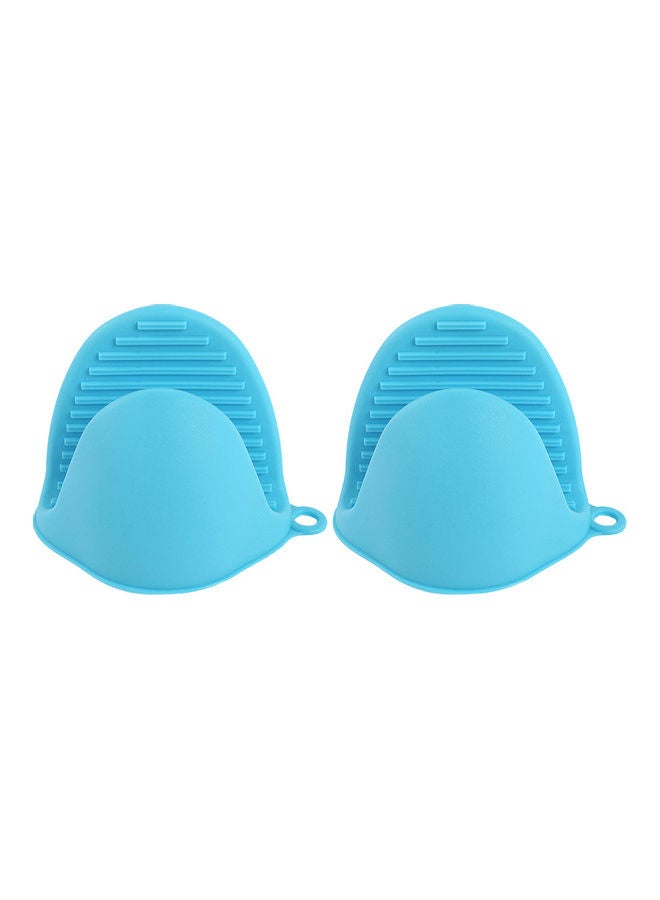 Generic Pair Of Thick Oven Pinch Mitts Blue 
