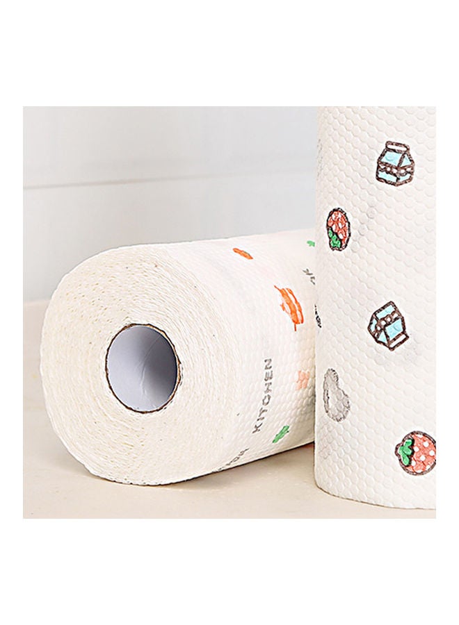 طقم مناشف أطباق للاستخدام مرة واحدة مكون من 50 قطعة أبيض/أحمر/أخضر 23x8.5x8.5سم  - Image 2