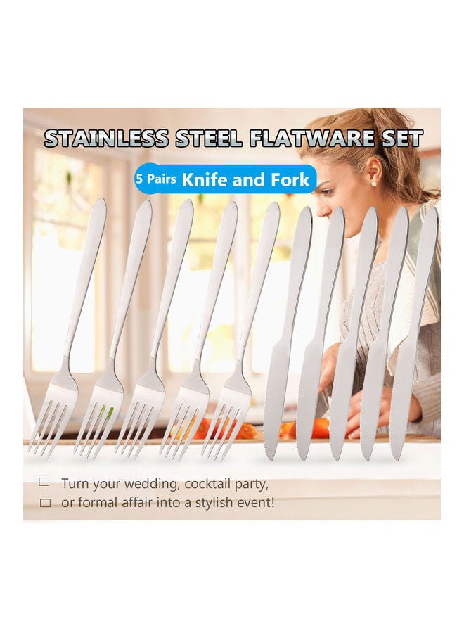 Flatware  Fork Spoon And Knife Silver - Image 5