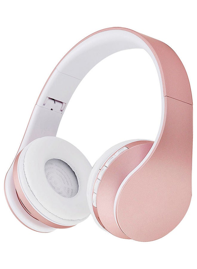 Wireless Stereo Over-Ear Headset With Mic Rose Gold/White - Image 1