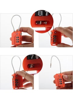 Generic 3 Digit Password Lock Steel Wire Security Lock Orange/Silver/Black  - Image 3