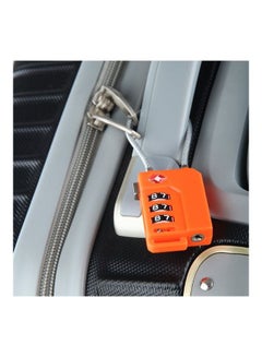 Generic 3 Digit Password Lock Steel Wire Security Lock Orange/Silver/Black  - Image 4