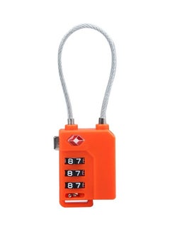 Generic 3 Digit Password Lock Steel Wire Security Lock Orange/Silver/Black  - Image 1