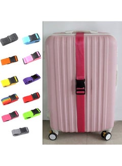 Generic Luggage Packing With Luggage Suitcase Tied Pink/Black  - Image 1