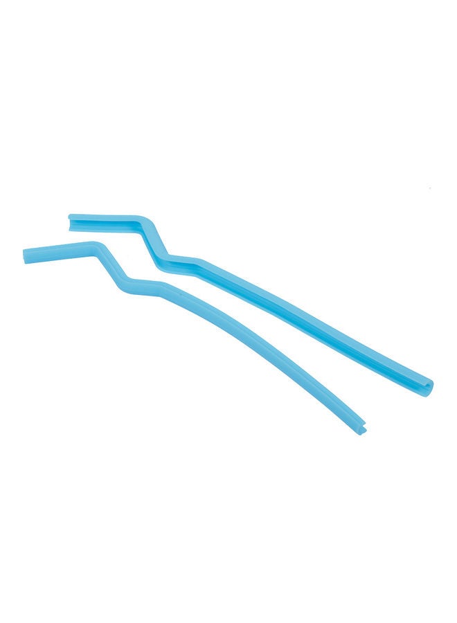 طقم ماصات شرب قابلة لإعادة الاستخدام مكون من قطعتين أزرق 23x1x2سم  - Image 1
