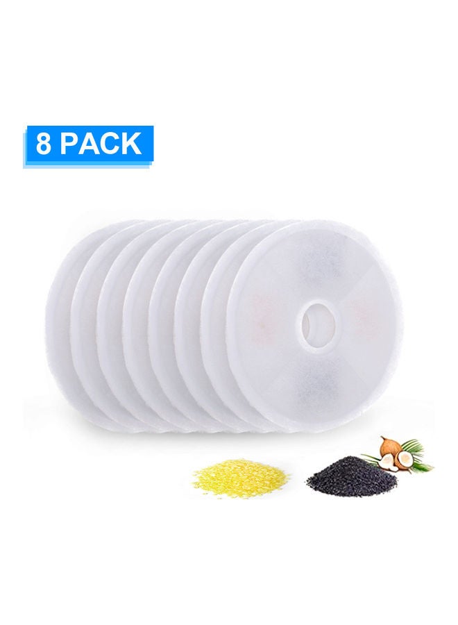 8 Piece Cat Water Fountain Filters White 14.9x12x14.6cm  - Image 1